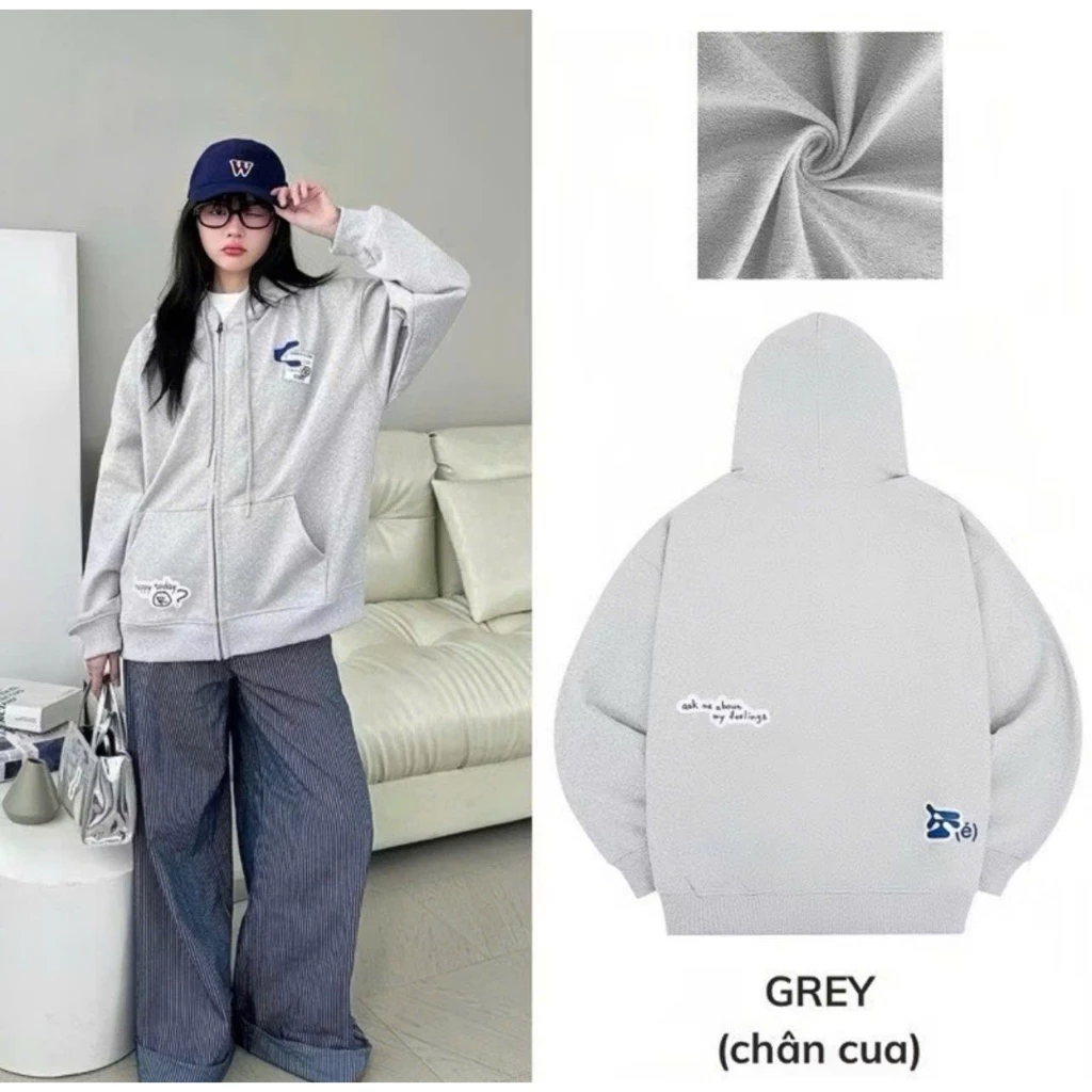 Áo Hoodie Zip Feeling Cinder, Áo Khoác Nam Nữ Form Rộng Local Brand Chính Hãng