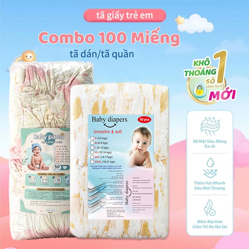 Combo Tã AIKERRSU chính hãng: 50-100 miếng đủ loại Quần/Dán - Giao hàng miễn…