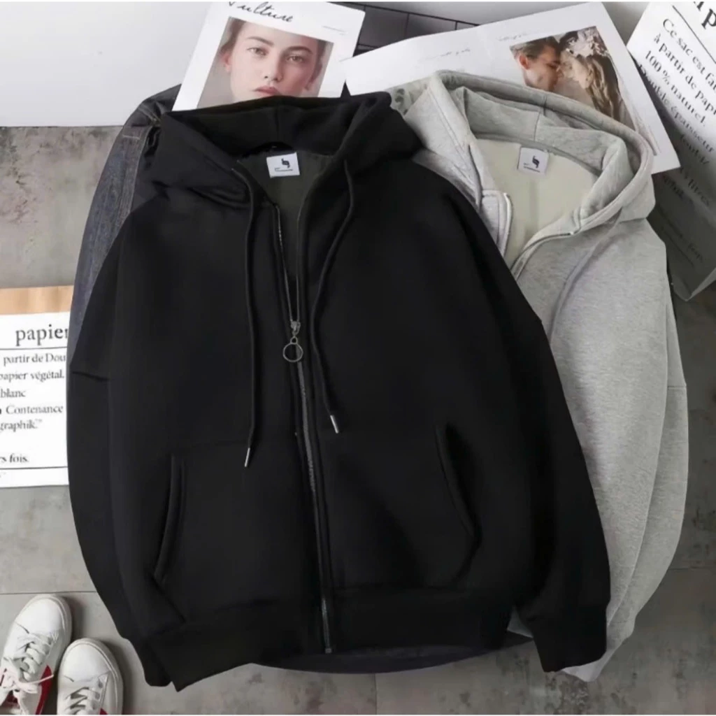 Áo Khoác Hoodie Zip Lót Lông Cừu Cực Dày Dặn - Áo Khoác Nỉ Bông Cao Cấp Form Dáng Unisex Nam Nữ Cực Hotrrend