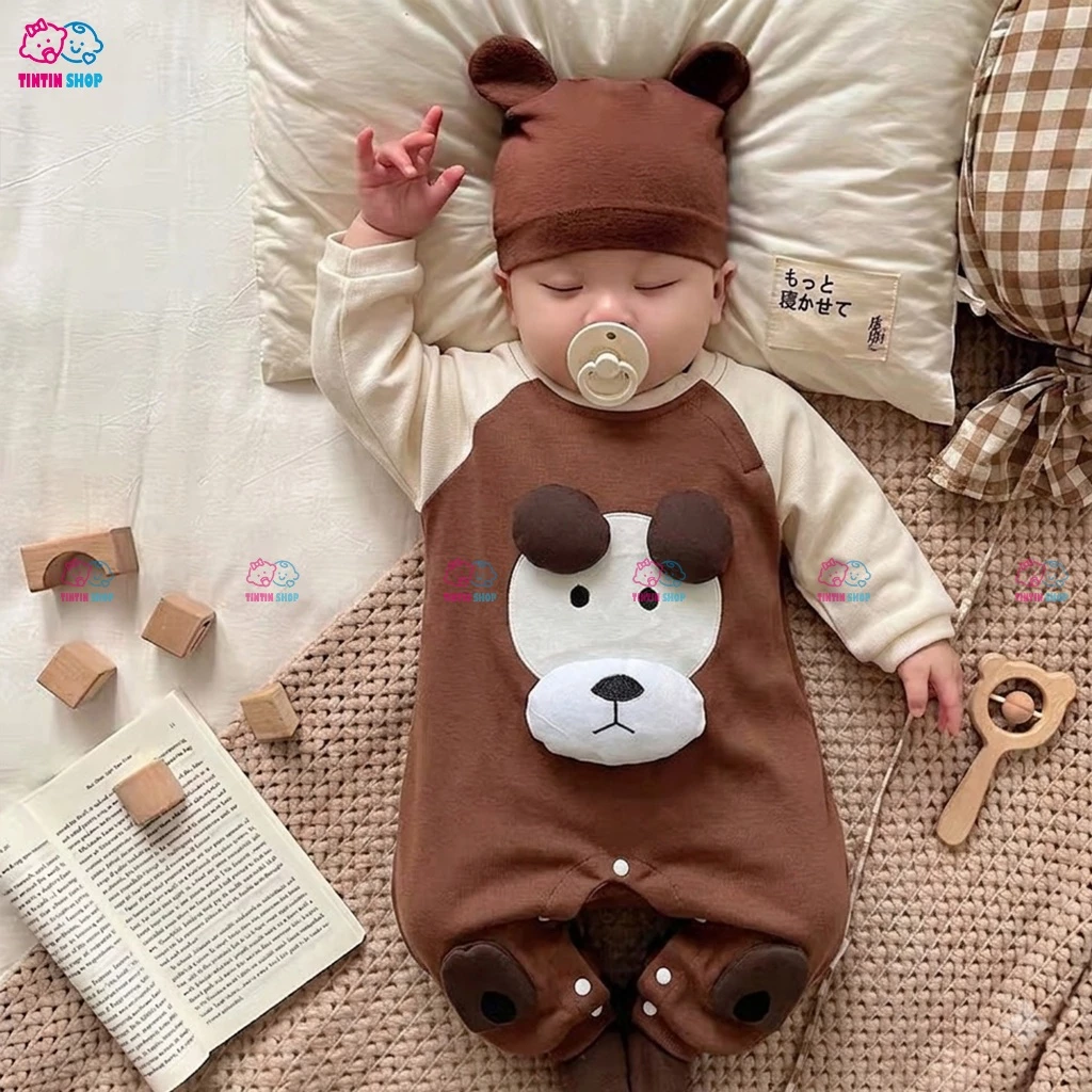 Bodysuit cho bé Body dài tay bé trai bé gái vải thun cotton áo liền quần trẻ sơ sinh SLT104