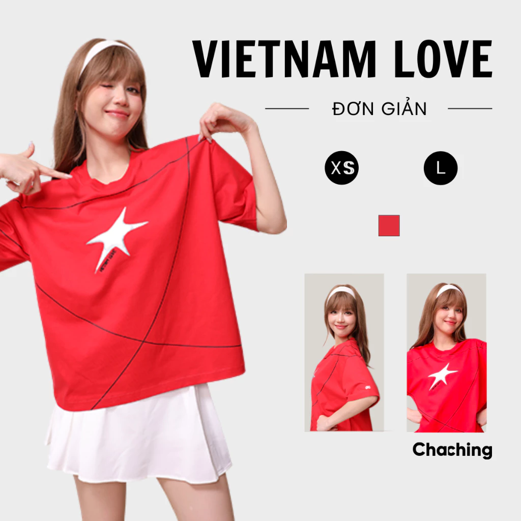 Áo Thun Nam Nữ Silver Star, Áo Thun Chaching T-Shirt Unisex Form Boxy, Áo Cotton 100% Dày Dặn 250gsm, In Lụa Toàn Thân