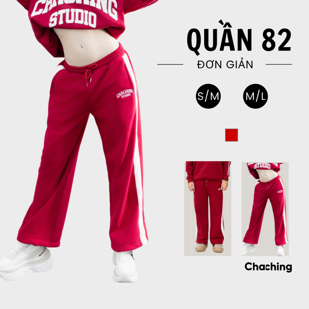 [BEST SELLER] Quần Dài Nỉ Form Suông Unisex ChaChing, Áo Quần Dài In Logo 82 Vải Nỉ Cao Cấp