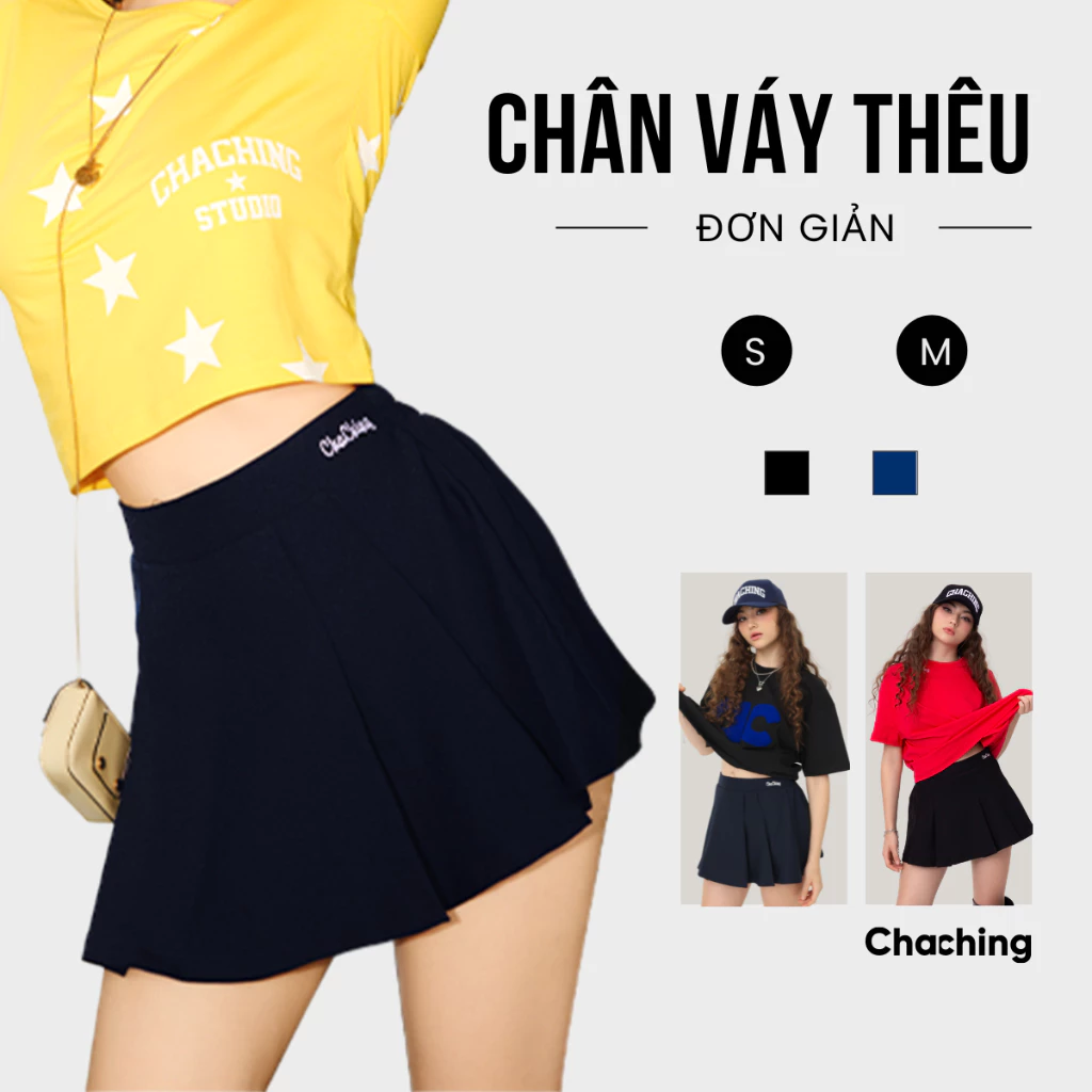 [BEST SELLER] Chân Váy Ngắn Xếp Ly To ChaChing, Chân Váy Xếp Ly Ngắn Xoè Chất Linen Xước, Có Quần Bảo Hộ