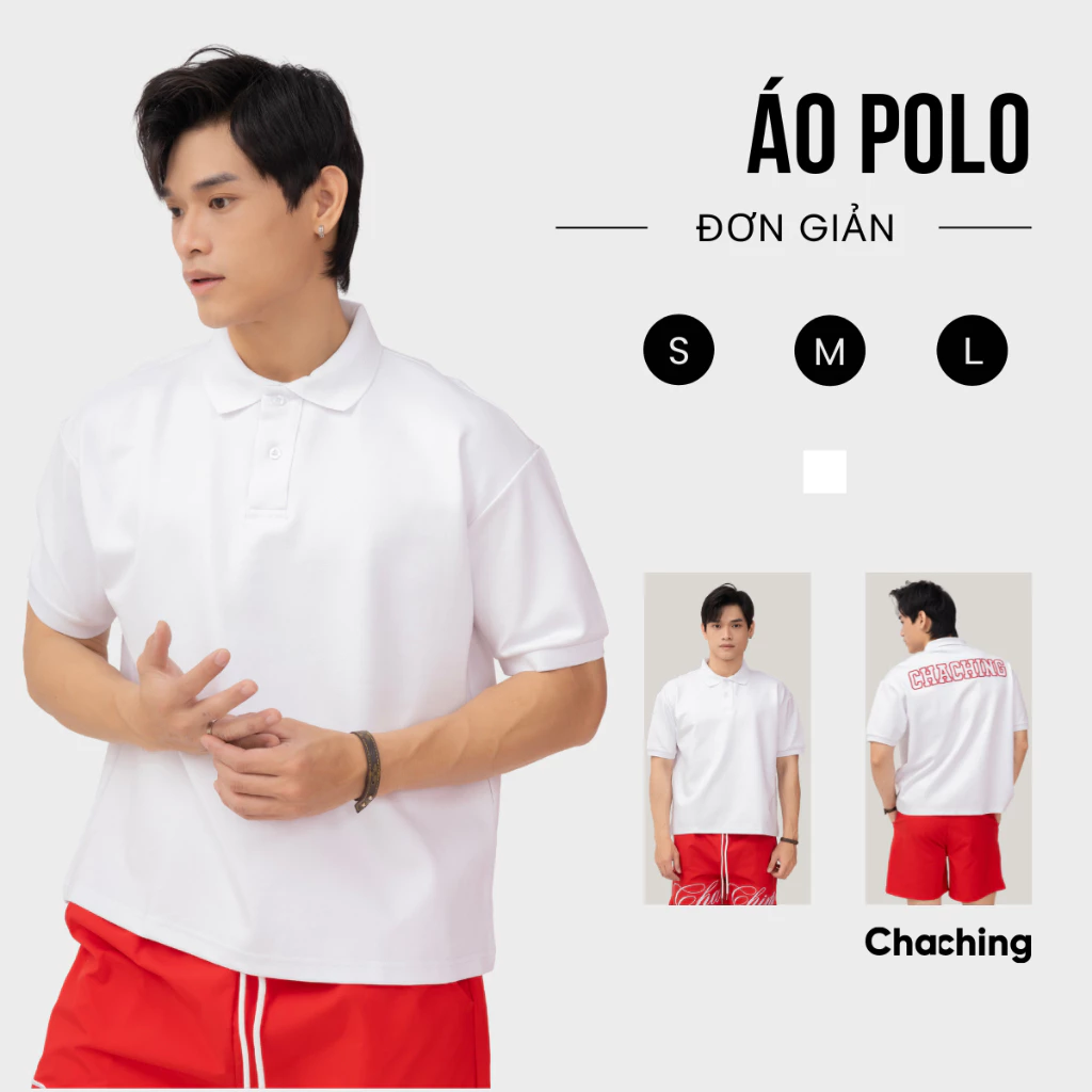 [BEST SELLER] Áo Polo Unisex Thêu Nổi Logo ChaChing, Áo Polo Nam Nữ Boxy PC Gen Cao Cấp, Dày Dặn,Thoải Mái