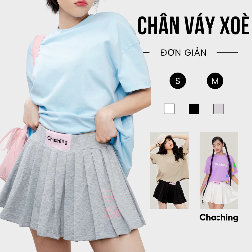 [BEST SELLER] Chân Váy Ngắn Xếp Ly To ChaChing, Chân Váy Nữ Xếp Ly Ngắn Dáng Xoè Chất Vải Thun Tici Dày Dặn