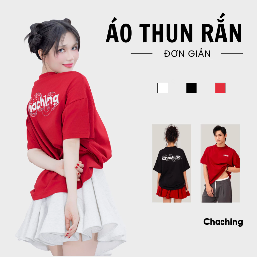 [BEST SELLER] Áo Thun Nam Nữ ChaChing In Họa Tiết Rắn, Áo Phông Unisex ChaChing Form Boxy Chất Thun Cotton 250gsm