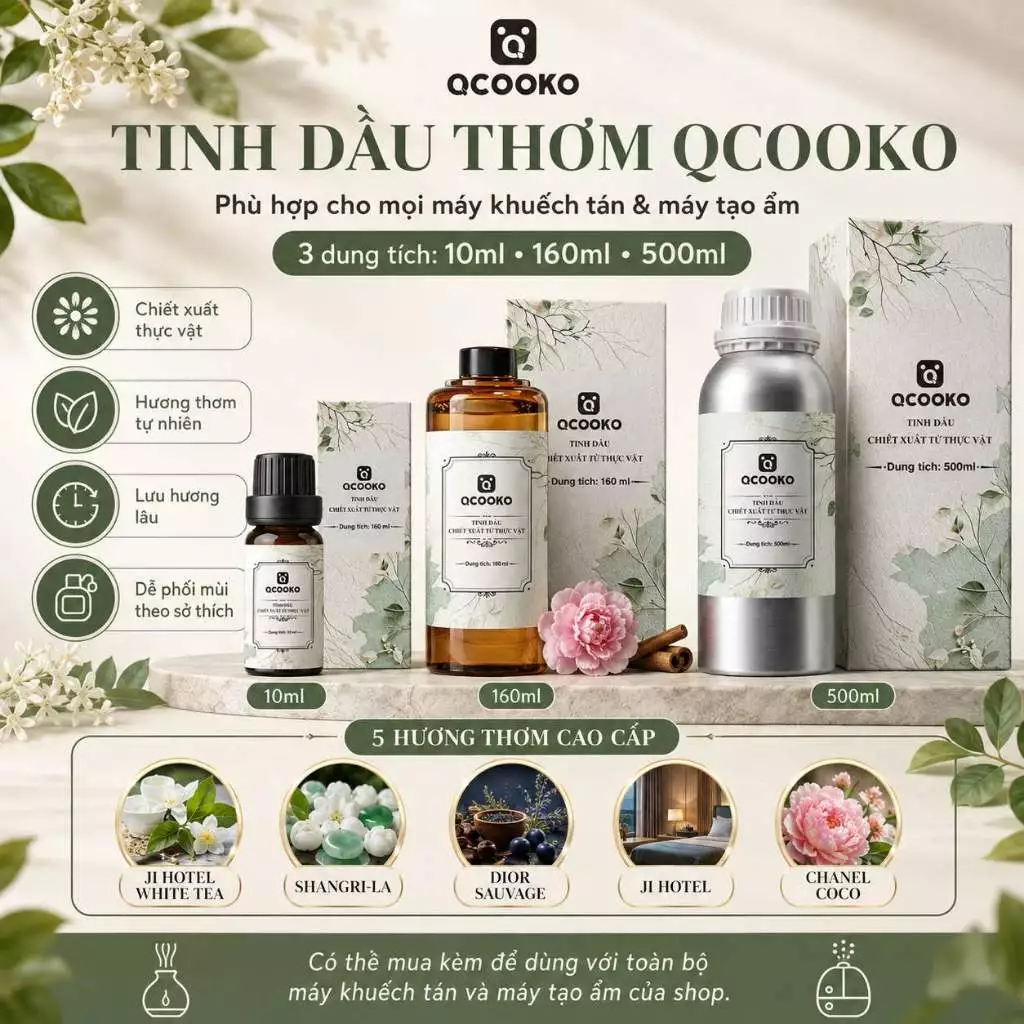 Tinh dầu thơm chuyên dụng cho Máy phun sương, máy xông tinh dầu công nghiệp, dùng cho khách sạn, Spa, Showroom