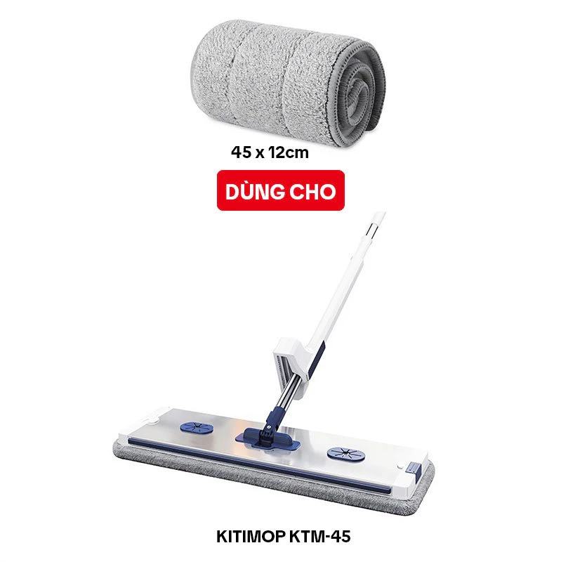 Bông Lau Nhà Thay Thế KITIMOP KTM-45-1, Dùng Cho Cây Lau Nhà Tự Vắt KITIMOP KTM-45