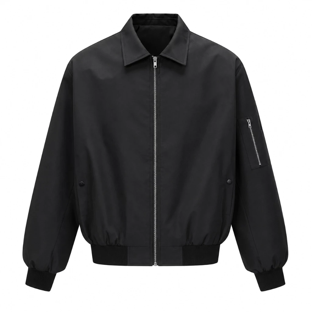 Áo Khoác Bomber Cổ Bẻ BOMW553 FKZ Unisex Nam Nữ Áo Khoác Gió Form Rộng Khóa Kéo Túi Zip Tay Phong Cách Streetwear