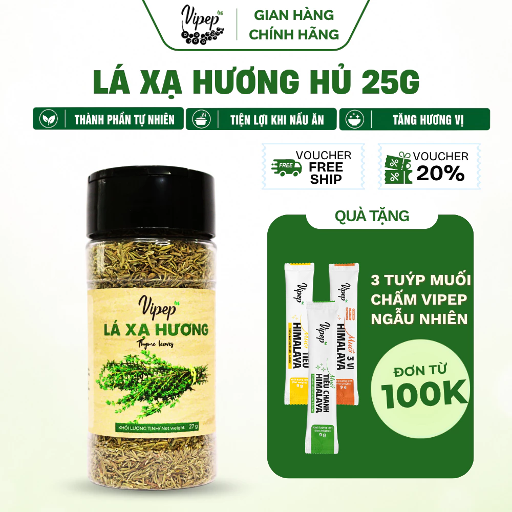Lá Xạ Hương Vipep Hũ Nhựa 25g - Gia vị Vipep