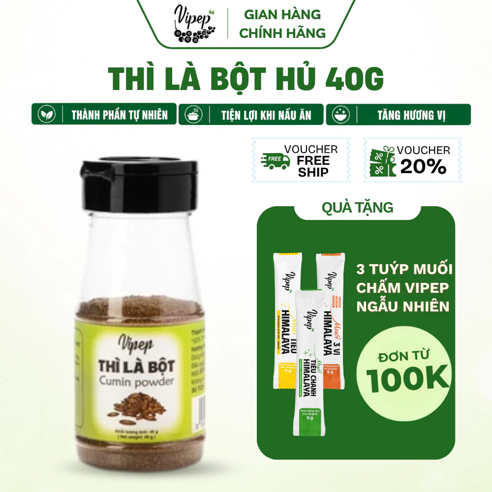 Thì Là Bột Tự Nhiên Vipep Hũ Nhựa 40g - Gia vị Vipep