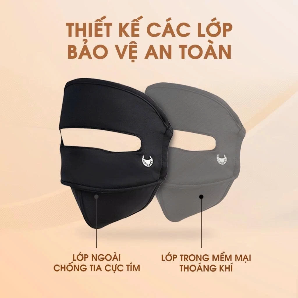 [LIVE KOC] Khẩu trang toàn mặt Unicare UV Proof Full Face Mask – Chống nắng UPF50+, 2 lớp, chống tia UV