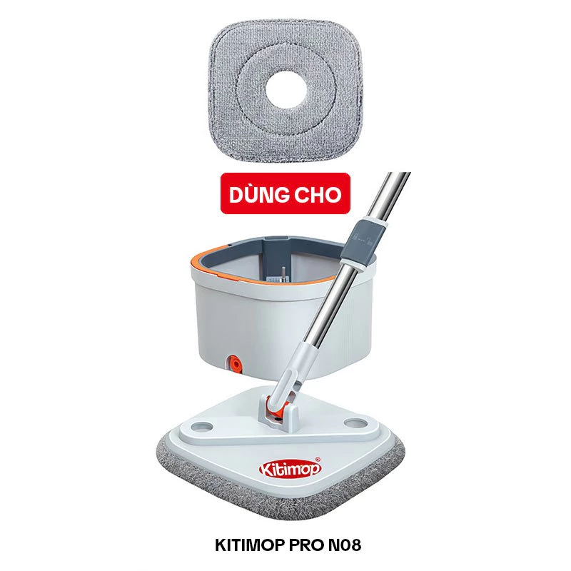 Bông Lau Nhà Thay Thế KITIMOP PRO N08-1, Dùng Cho Cây Lau Nhà Tách Nước Bẩn KITIMOP PRO N08