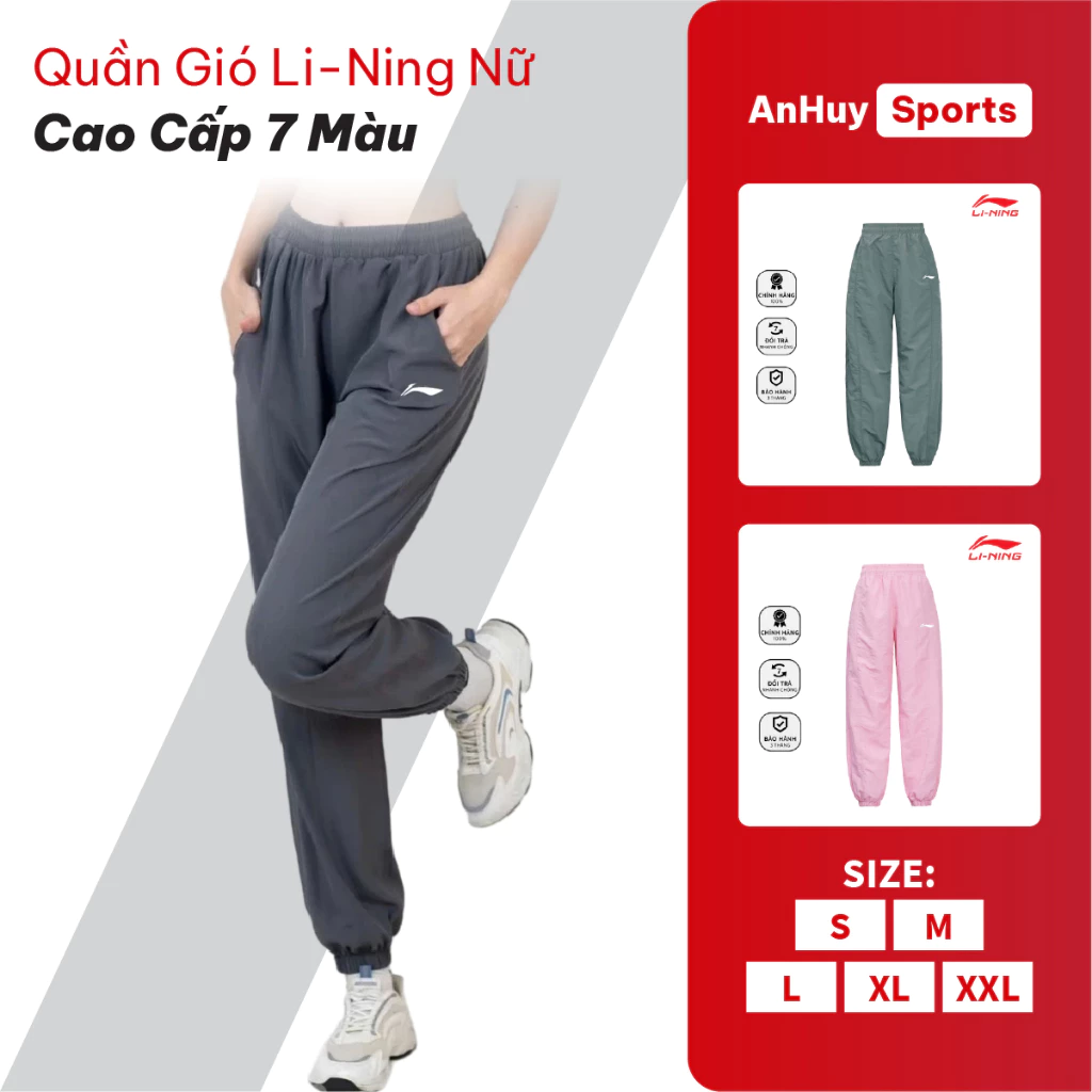 Quần Gió Li-Ning Nữ Cao Cấp Vải Mềm Mát Thời Trang Tập GYM, Chạy Bộ, YOGA, Pickleball