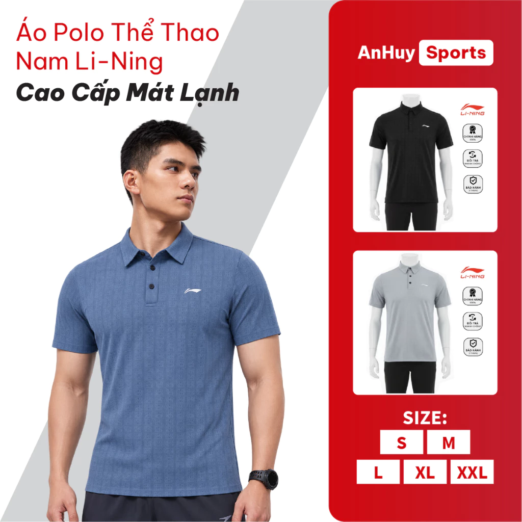 Áo Polo Thể Thao Nam Li-Ning Mã C35  Chất Vải  Cao Cấp Mềm Mát Mang Lại Cảm Giác Thoải Mái, Form Xuông Size S - XXL