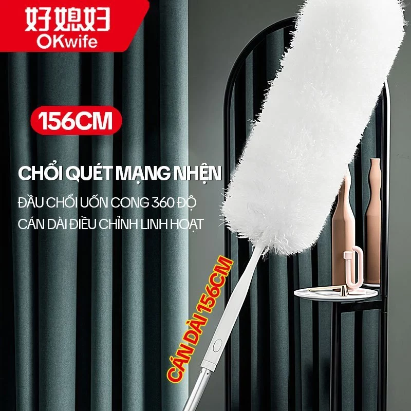 Chổi Quét Mạng Nhện OKwife HD-7823, Chổi Quét Trần Nhà, Cây Quét Mạng Nhện Đa Năng