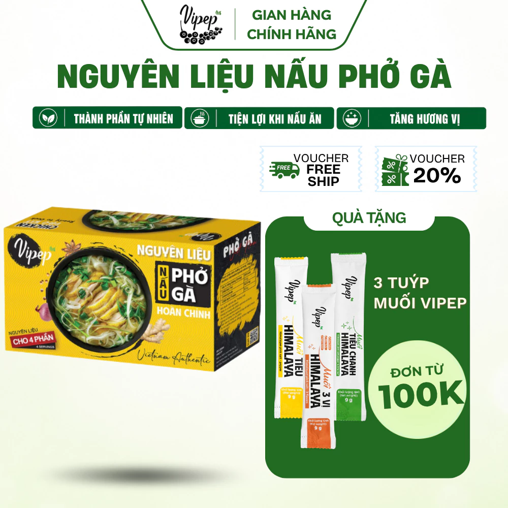 Nguyên Liệu Nấu Phở Gà Hoàn Chỉnh Vipep 320G - Gia vị Vipep
