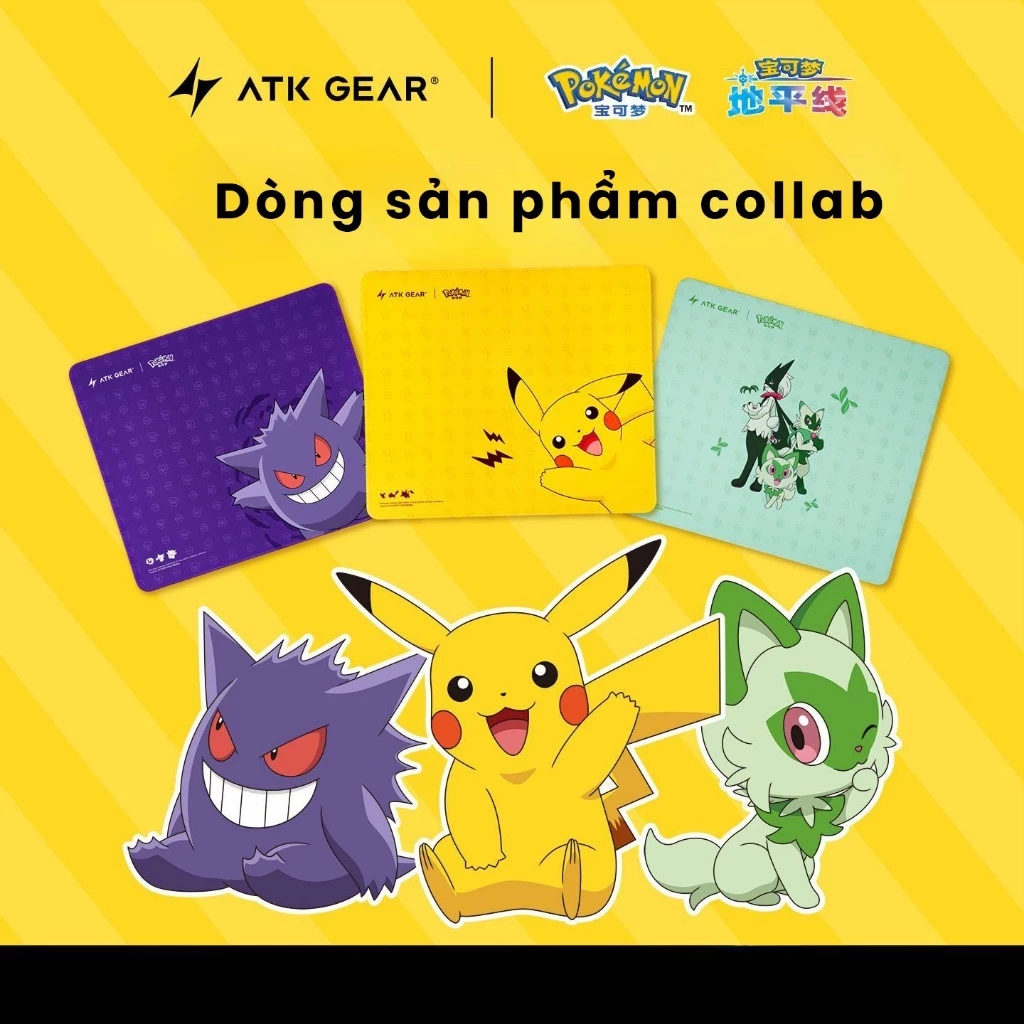 Lót chuột mousepad Balance/Hybrid ATK Pokemon - đế poron - 490x420x4mm