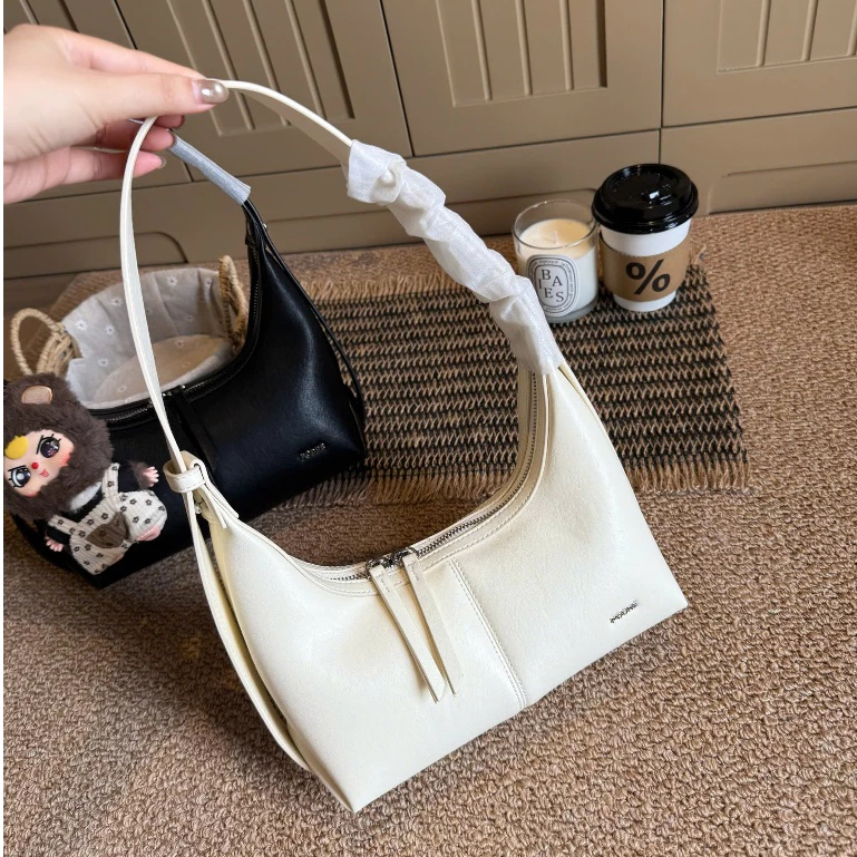 Túi nữ Túi PODRE đeo vai dây đeo bản to phong cách vintage Hàn Quốc 6018# (Ko charm)