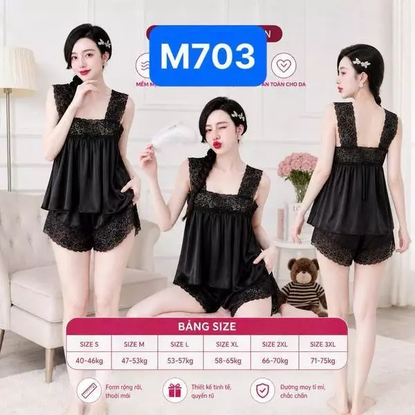 Bộ hai dây quần cộc lụa latin M7
