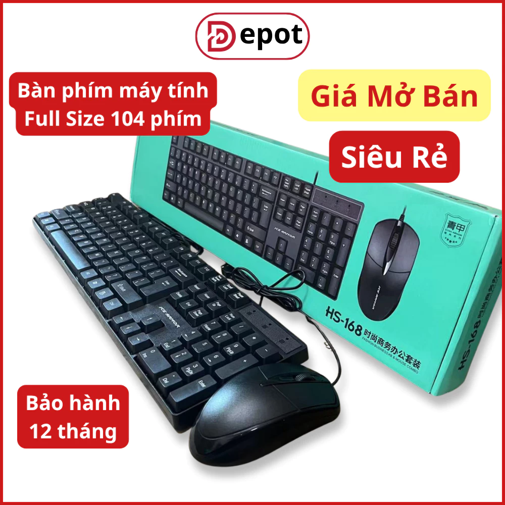 Bàn Phím máy tính cao cấp có dây full size 104 không mùi nhựa, phím gõ nẩy tốt, êm nhanh nhạy, chống ồn.