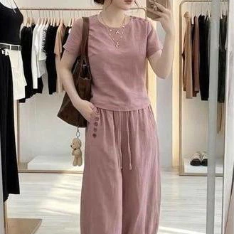 Bộ tay cộc quần dài chất đũi S1