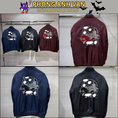 Áo Khoác Gío Nam Thêu Cảnh Cây Xù Cực Nét - Áo Khoác Bomber Nam Nữ  Cao Cấp Siêu HÓT