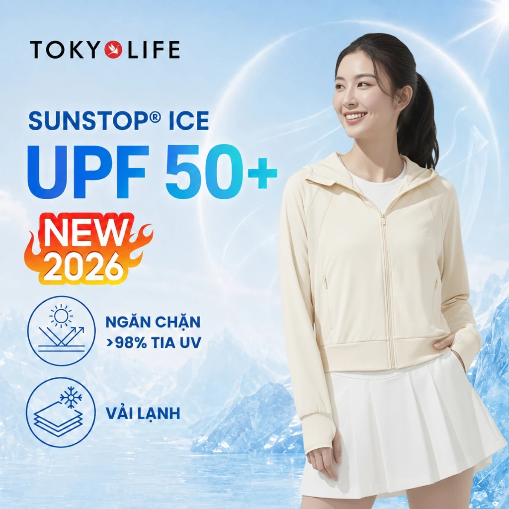 [KOL x TokyoLife]  Áo khoác chống nắng chống tia UV Nữ Sunstop Ice mát lạnh thoáng khí 40003392 F9UVJ107R TOKYOLIFE