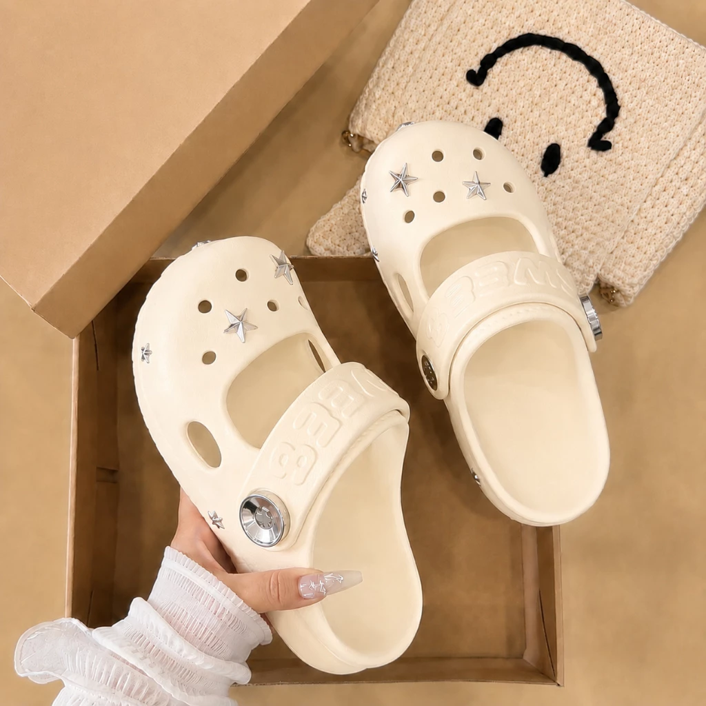 [Tặng kèm Đinh Ngôi Sao] Dép Sục Nữ Sweet Quai Hậu Phối Màu Chi Tiết Ngôi Sao Siêu Nhẹ Êm Chân - Anya store QH12