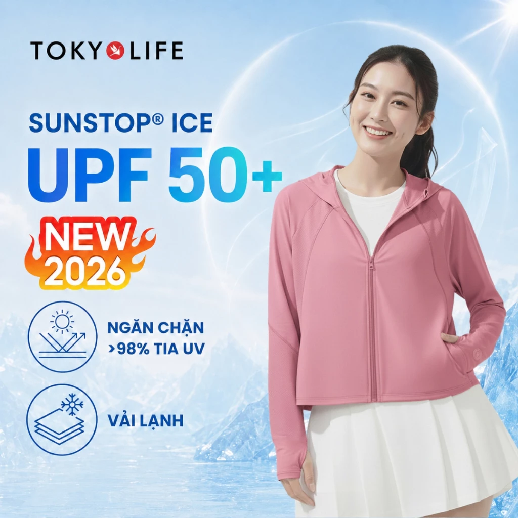 Áo Khoác Chống Nắng Chống Tia UV Nữ Sunstop Ice Form Babydoll Chất Su Lạnh Thoáng Mát 40003391 - TOKYOLIFE