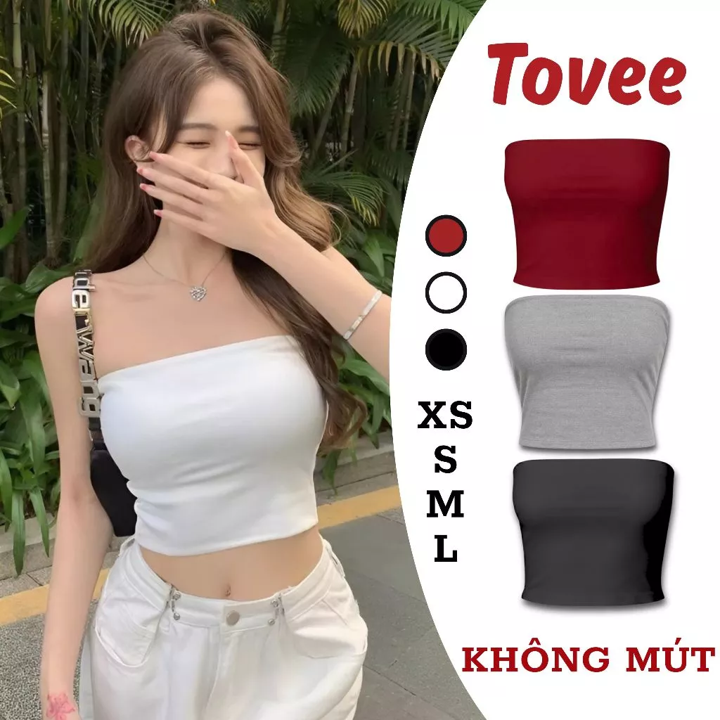[KHÔNG MÚT] Áo ỐNG NGẮN Chất Vải Thun Borip Kiểu Croptop Nữ CR36, Áo Quây Trơn Ôm Body Sexy Tôn Dáng TOVEE