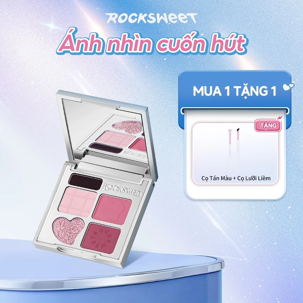 【ON25×ROCKSWEET】Rock Sweet RS Bảng Màu Mắt & Lông Mày 5 Màu – Lên Màu Đậm, Chống Nhòe, Chống Nước
