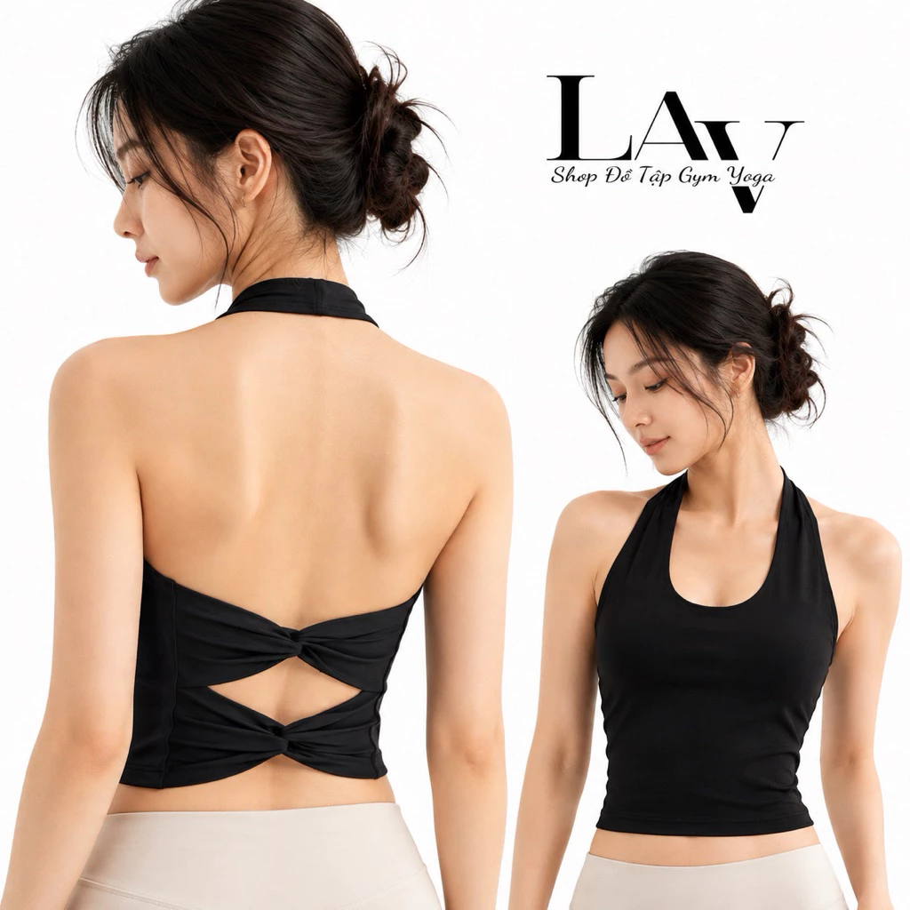 Áo bra tập gym yoga thể thao yếm cách điệu hở lưng nâng đỡ ngực - LAV Activewear/WX119
