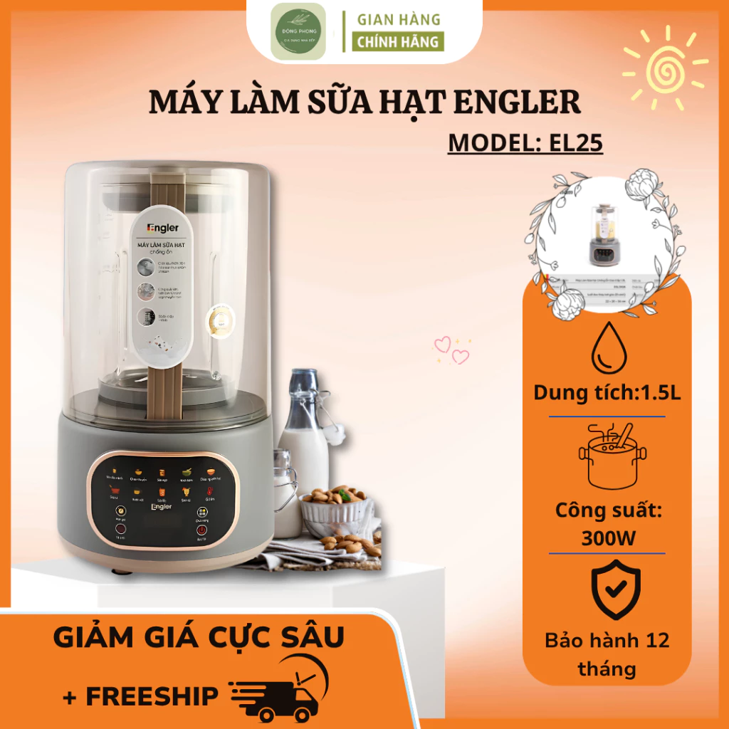 Máy Làm Sữa Hạt Engler EL25 Dung tích 10L Hiện Đại Chống Ồn, Nhiều Chế Độ - Đông Phong