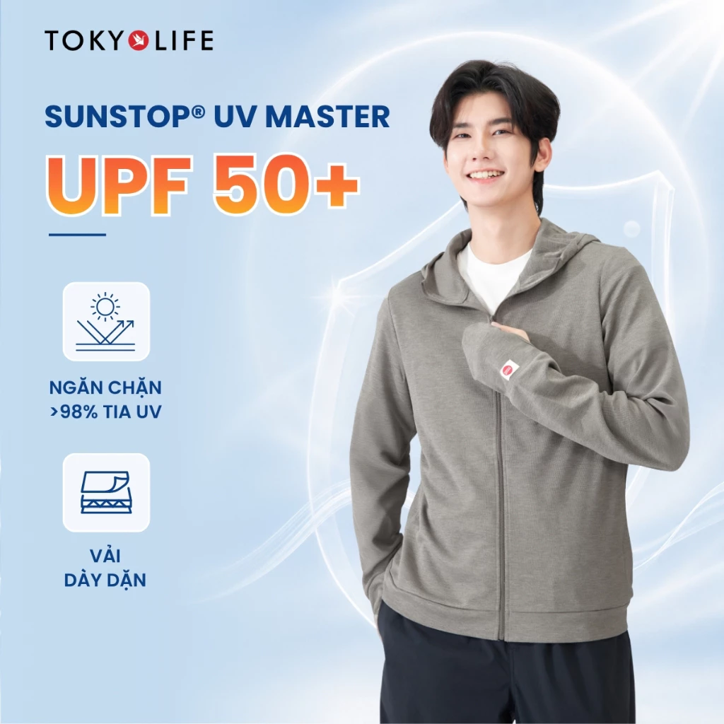Áo Khoác Chống Nắng Chống Tia UV Nam Cao Cấp Dòng Sunstop UV Master Mũ Liền Thoáng Khí 40000464 - TOKYOLIFE
