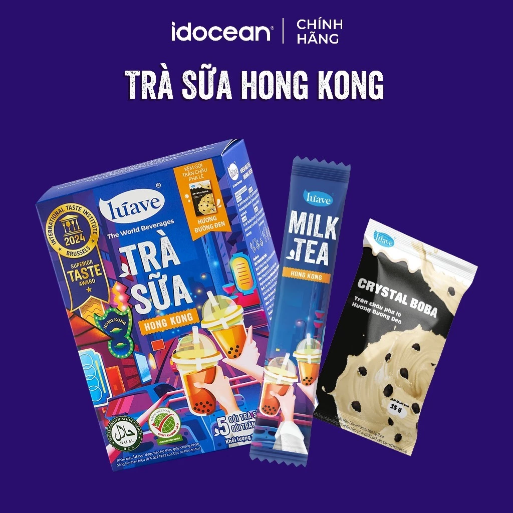 [Hộp 5 ly trà sữa trân châu Lúave vị Hong kong] – chiết xuất từ lá trà tươi, đậm vị cà phê, ngon như tiệm