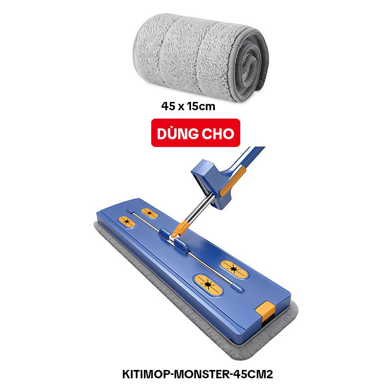 Bông Lau Nhà Thay Thế KITIMOP-MONSTER-45CM2-1, Dùng Cho Cây Lau Nhà Tự Vắt KITIMOP-MONSTER-45CM2-BLUE