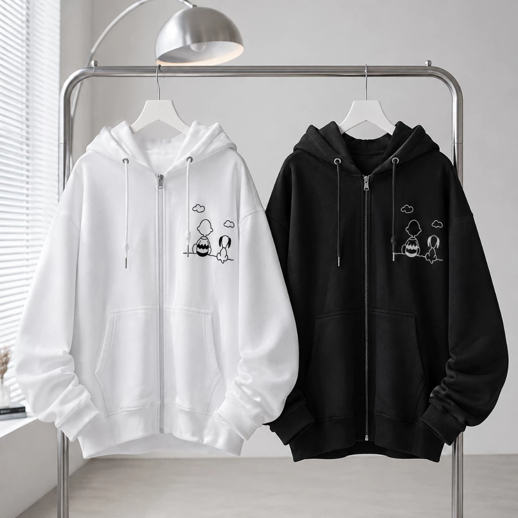 Áo Khoác Hoodie Zip Nam Nữ TOMANO Vải Nỉ Dày Tay Dài Nón Rộng Form Unisex Chống Nắng - KNT55
