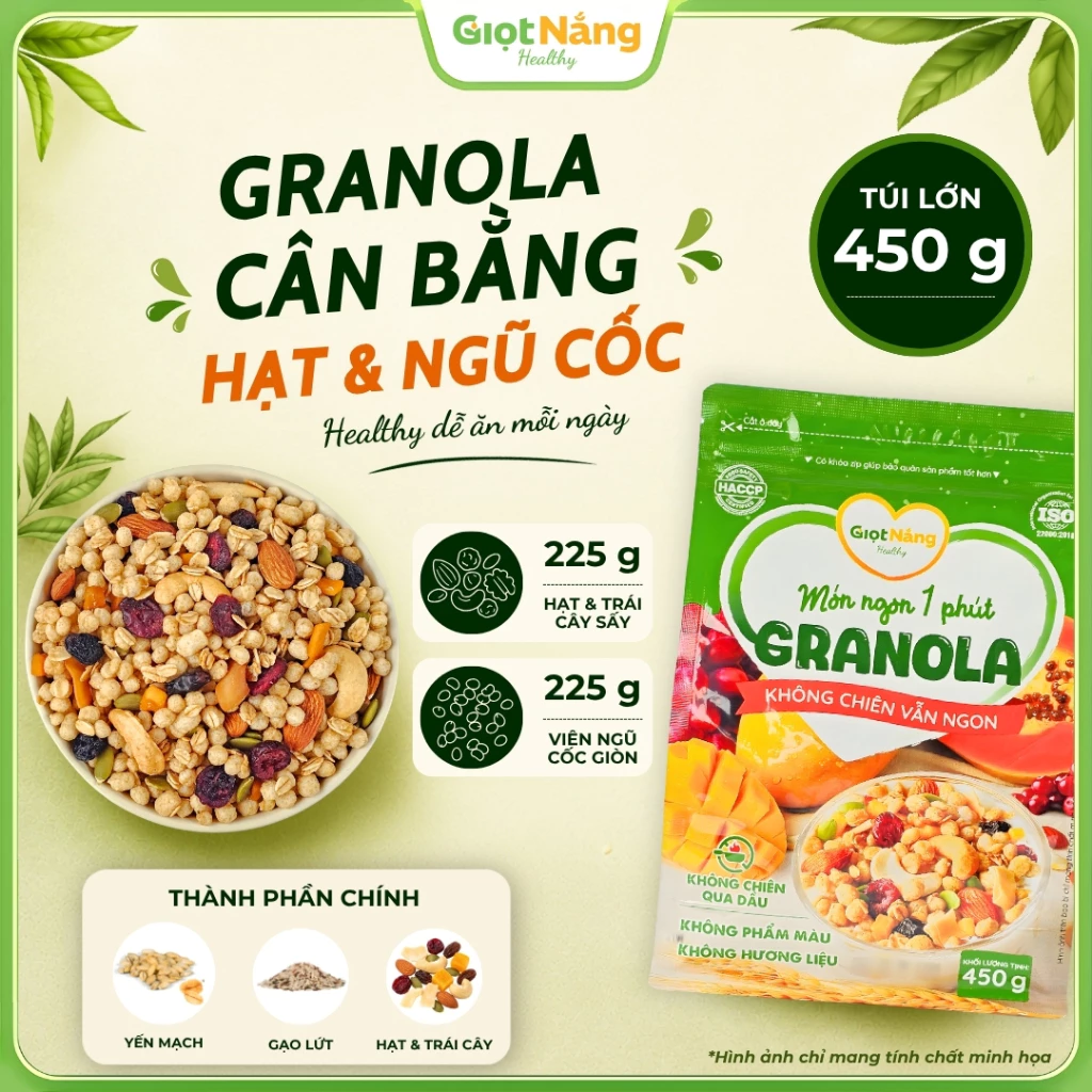 Granola Ăn Sáng Giúp No Lâu từ Nông Sản Giọt Nắng Dịp Tết Trung Thu