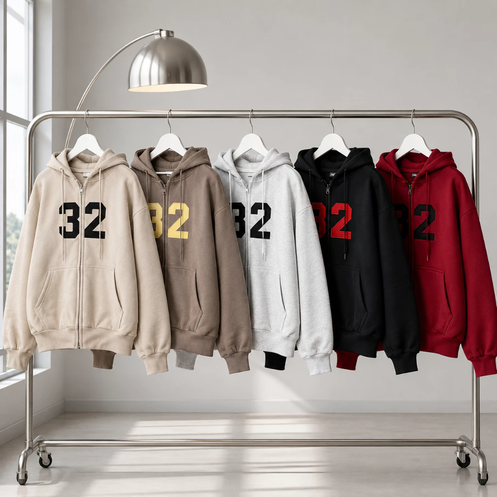 Áo Khoác Hoodie Zip Nam Nữ TOMANO Vải Nỉ Dày Tay Phồng Nón Rộng Form Unisex Chống Nắng - KNXK01