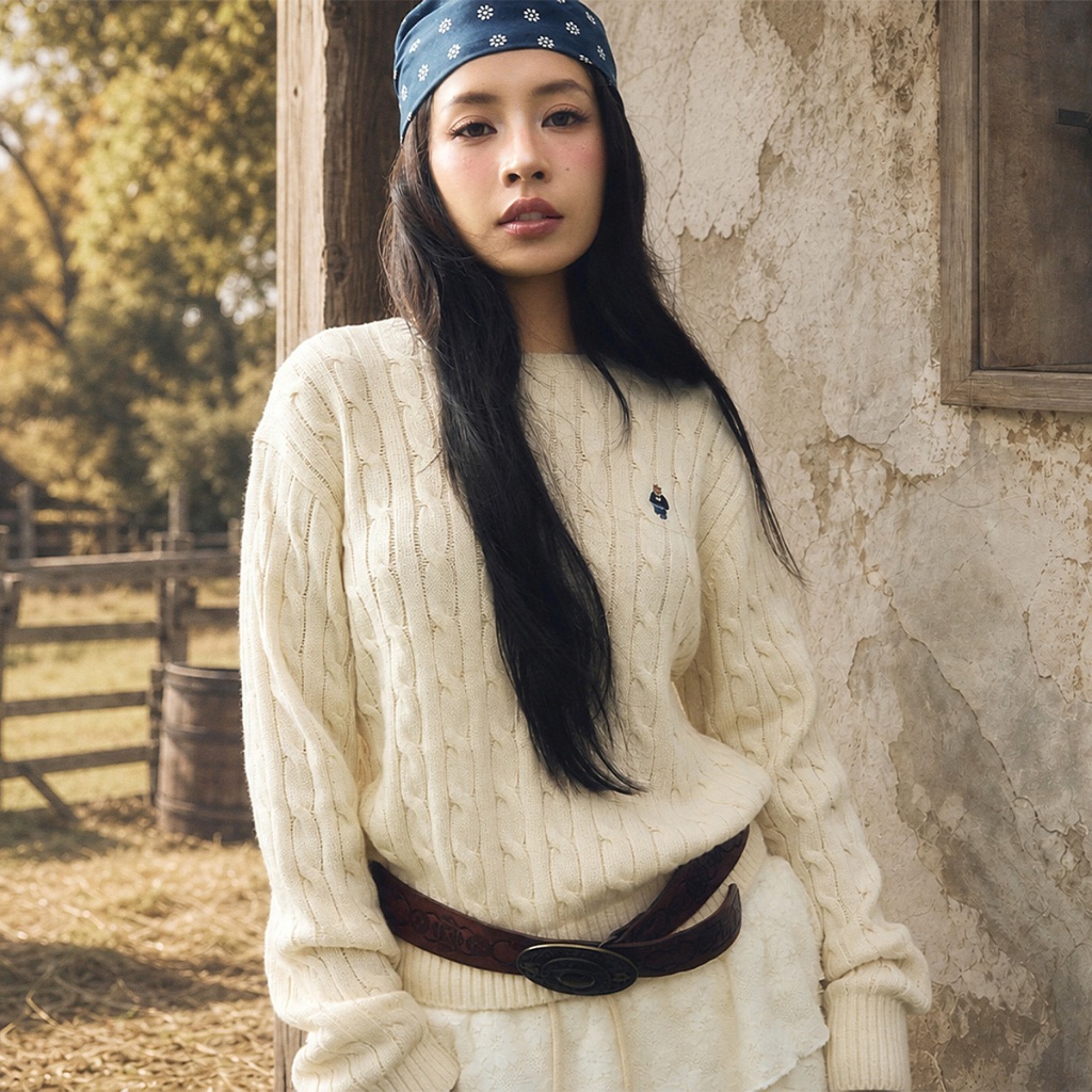 Áo Len WHO.A.U Steve Cable R-neck Pullover WHKAGB921F