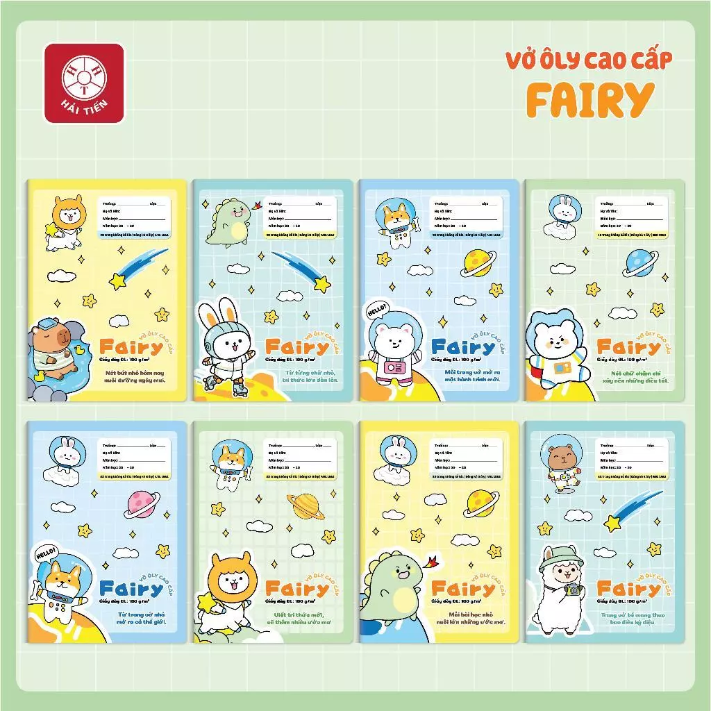 HẢI TIẾN Vở ô ly Cao cấp - Fairy (48,80 trang)
