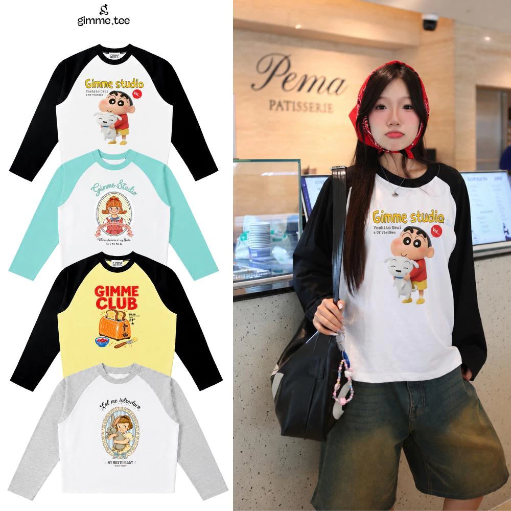 [Mở bán] Áo Thun Tay Dài Raglan Form Boxy Cotton Xịn - CUTE DETAIL-Premium Cotton 250gsm-Áo Longsleev Boxy Unisex GMTD22