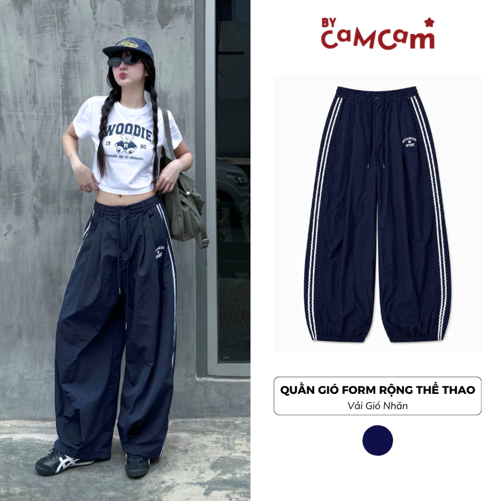 Quần Gió Form Rộng Thể Thao 𝑩𝒚𝒄𝒂𝒎𝒄𝒂𝒎 Cạp Chun Có Dây Rút Dễ Vận Động Phong Cách Năng Động QTD681