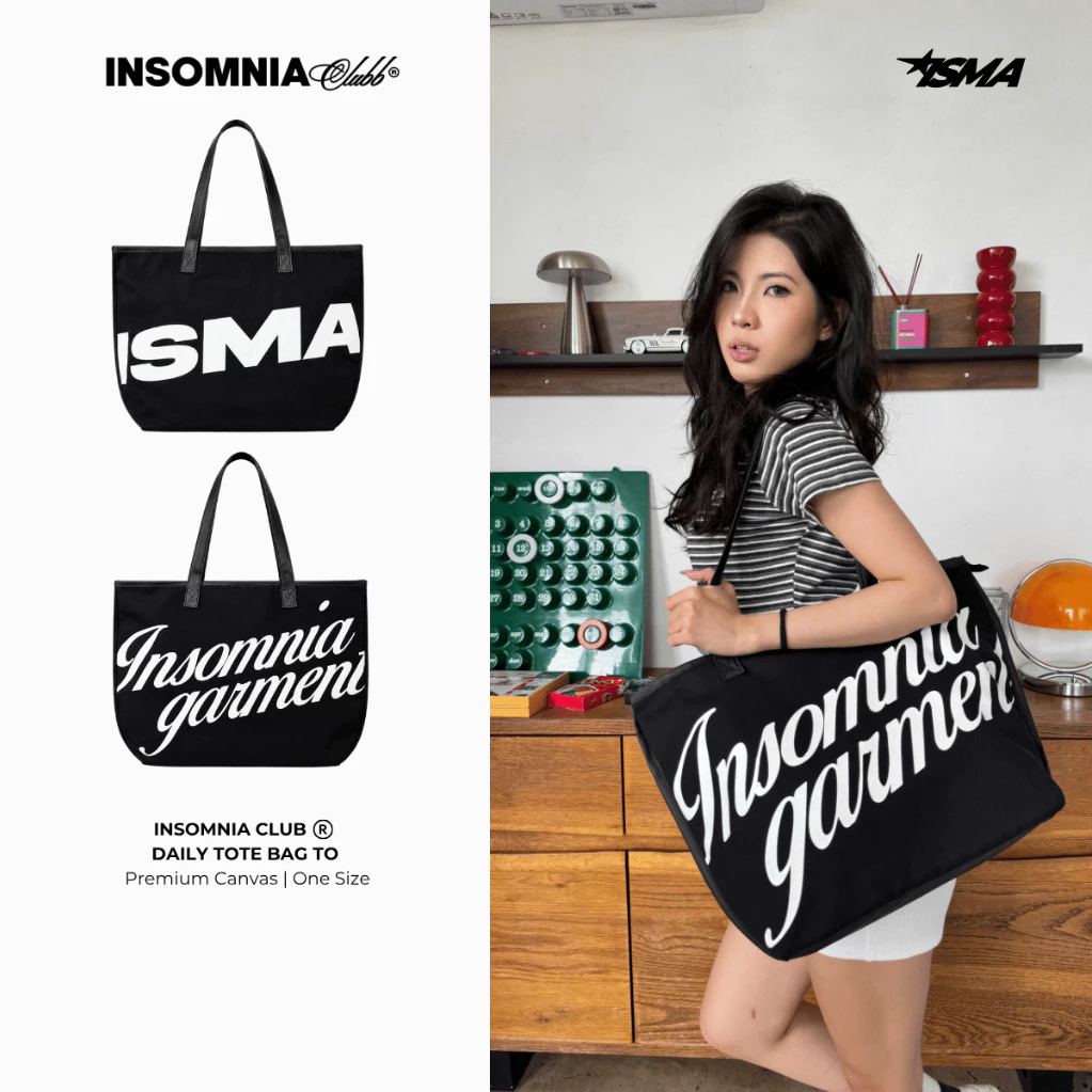 Túi Tote Daily Vải Bố Canvas INSOMNIA Form To Có Khóa Kéo PK011