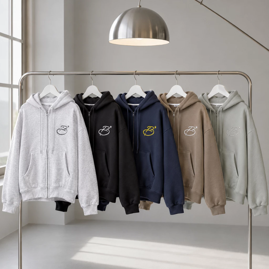 Áo Khoác Hoodie Zip Nam Nữ TOMANO Vải Nỉ Dày Tay Phồng Nón Rộng Form Unisex Chống Nắng - KNXK05