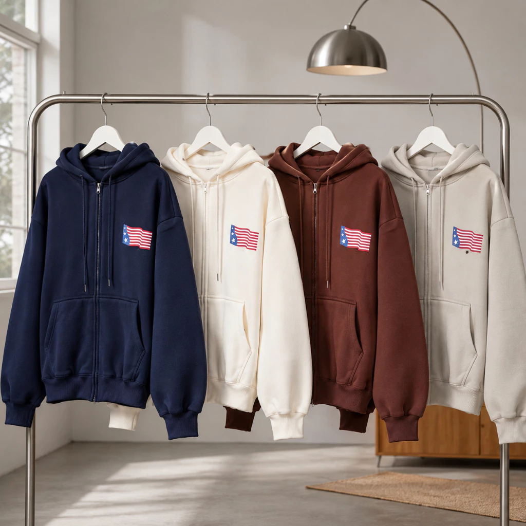 Áo Khoác Hoodie Zip Nam Nữ TOMANO Vải Nỉ Dày Tay Phồng Nón Rộng Form Unisex Chống Nắng - KNXK07