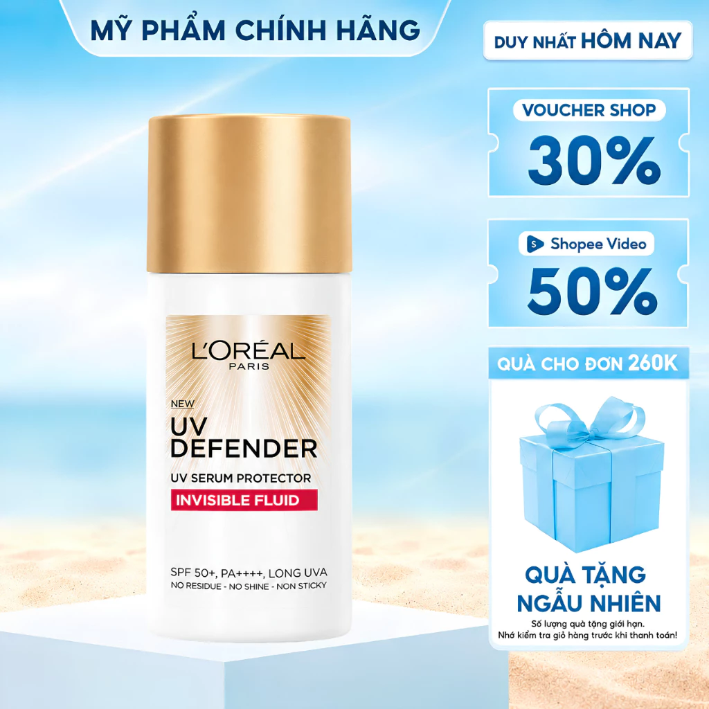 Sữa Chống Nắng L'Oréal Paris UV Defender Invisible Resist Phổ Rộng Thoáng Da SPF50+ PA++++ 50ml