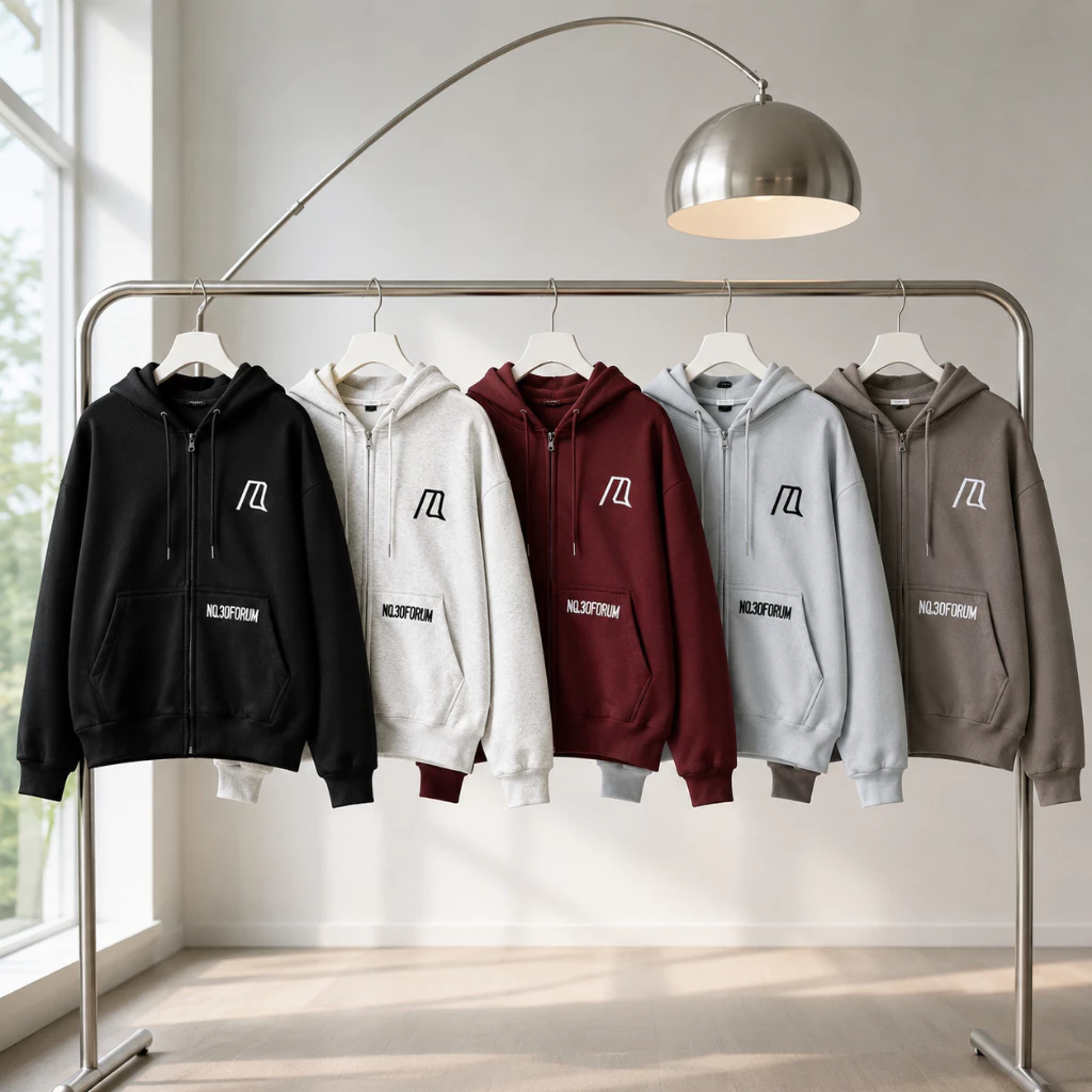 Áo Khoác Hoodie Zip Nam Nữ TOMANO Vải Nỉ Dày Tay Phồng Nón Rộng Form Unisex Chống Nắng - KNXK01