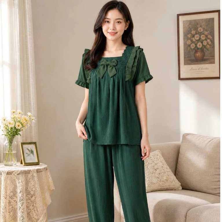 Đồ ngủ Pyjama mặc nhà thoải mái thiết kế tối giản được ưa chuộng ,rộng rãi thiết kế đa dạng màu sắc.